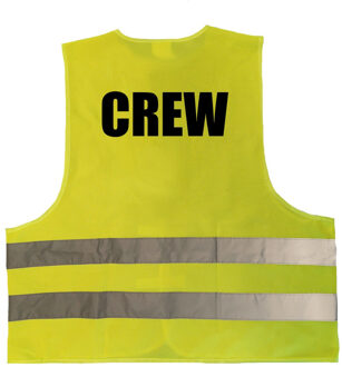 Bellatio Decorations Crew / personeel vestje / hesje geel met reflecterende strepen voor volwassenen