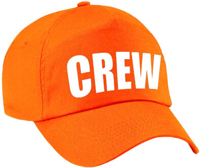 Bellatio Decorations Crew personeelspet  / baseball cap oranje met witte bedrukking voor dames en heren - Holland / Koningsdag