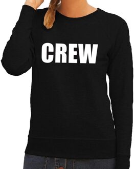 Bellatio Decorations Crew tekst sweater / trui zwart voor dames 2XL