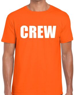 Bellatio Decorations Crew tekst t-shirt oranje heren 2XL