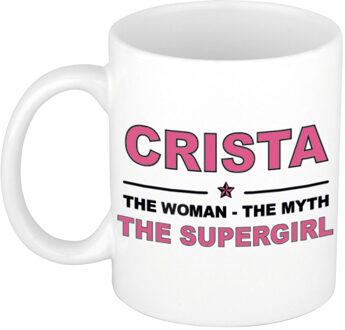 Bellatio Decorations Crista cadeau mok - Woman Myth Supergirl - naam koffiemok - 300 ml - collega - moederdag Oudroze