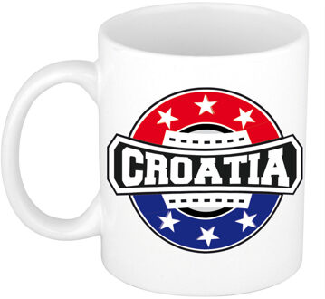 Bellatio Decorations Croatia / Kroatie logo supporters mok / beker 300 ml - feest mokken Multikleur