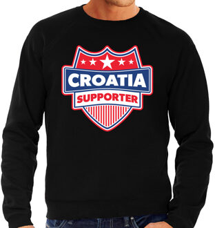 Bellatio Decorations Croatia supporter schild sweater zwart voor heren - Kroatie landen sweater / kleding - EK / WK / Olympische spelen outfit 2XL