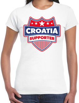 Bellatio Decorations Croatia supporter schild t-shirt wit voor dames - Kroatie landen t-shirt / kleding - EK / WK / Olympische spelen outfit 2XL