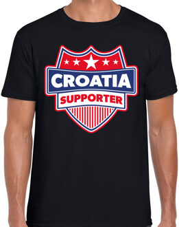 Bellatio Decorations Croatia supporter schild t-shirt zwart voor heren - Kroatie landen t-shirt / kleding - EK / WK / Olympische spelen outfit 2XL