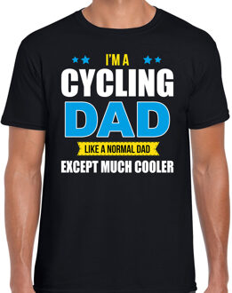 Bellatio Decorations Cycling dad normal except cooler cadeau t-shirt zwart voor heren - Vaderdagscadeaus 2XL