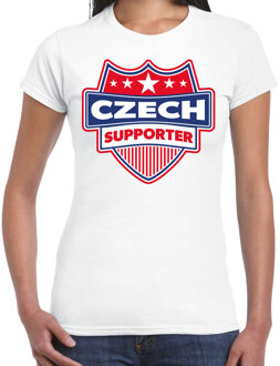 Bellatio Decorations Czech supporter schild t-shirt wit voor dames - Tsjechie landen t-shirt / kleding - EK / WK / Olympische spelen outfit 2XL