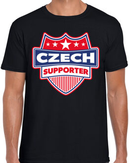 Bellatio Decorations Czech supporter schild t-shirt zwart voor heren - Tsjechie landen t-shirt / kleding - EK / WK / Olympische spelen outfit M