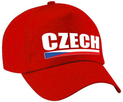 Bellatio Decorations Czech supporters pet rood kinderen - jongens en meisjes - Tsjechie landen cap - supporter accessoire