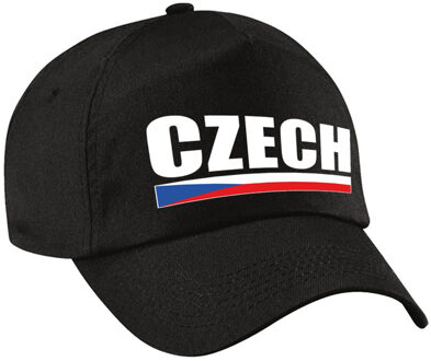 Bellatio Decorations Czech supporters pet zwart kinderen - jongens en meisjes - Tsjechie landen baseball cap - supporter accessoire