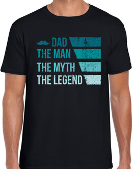 Bellatio Decorations Dad the legend cadeau t-shirt zwart voor heren - Vaderdag L