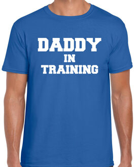 Bellatio Decorations Daddy in training t-shirt blauw voor heren - Aanstaande vader cadeau / papa in verwachting 2XL