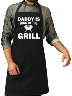 Bellatio Decorations Daddy is king of the grill bbq / barbecue cadeau katoenen schort zwart heren
