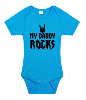 Bellatio Decorations Daddy rocks kraamcadeau rompertje blauw jongens 56 (1-2 maanden)