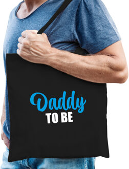 Bellatio Decorations Daddy to be cadeau katoenen tas zwart voor heren - Cadeau aanstaande papa - Feest Boodschappentassen