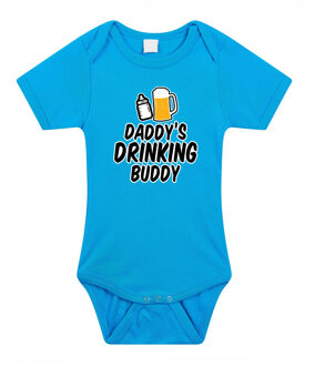 Bellatio Decorations Daddys drinking buddy geboorte cadeau / kraamcadeau romper blauw voor babys 68 (4-6 maanden)