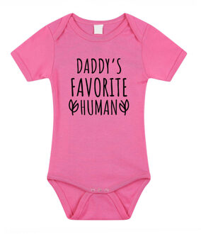 Bellatio Decorations Daddys favourite human cadeau baby rompertje roze meisjes 92 (18-24 maanden)