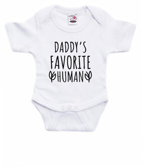 Bellatio Decorations Daddys favourite human cadeau baby rompertje wit jongen/meisje 56 (1-2 maanden)