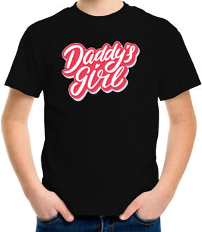 Bellatio Decorations Daddys girl vaderdag cadeau t-shirt zwart voor meisjes - Vaderdag / papa kado L (146-152)