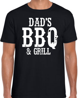 Bellatio Decorations Dads bbq en grill t-shirt zwart - barbecue cadeau shirt voor heren - verjaardag / vaderdag kado 2XL