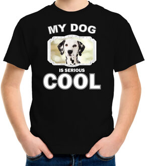 Bellatio Decorations Dalmatier honden t-shirt my dog is serious cool zwart - kinderen - Dalmatiers liefhebber cadeau shirt L (146-152)