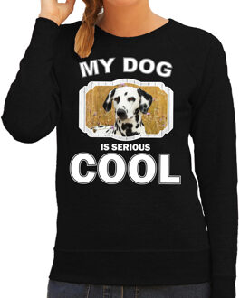 Bellatio Decorations Dalmatier honden trui / sweater my dog is serious cool zwart - dames - Dalmatiers liefhebber cadeau sweaters L