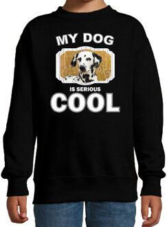 Bellatio Decorations Dalmatier honden trui / sweater my dog is serious cool zwart - kinderen - Dalmatiers liefhebber cadeau sweaters 12-13 jaar (152/164)