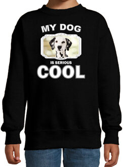 Bellatio Decorations Dalmatier honden trui / sweater my dog is serious cool zwart - kinderen - Dalmatiers liefhebber cadeau sweaters 9-11 jaar (134/146)