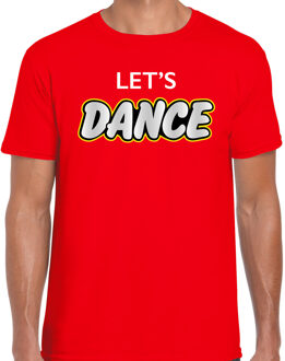 Bellatio Decorations Dance party t-shirt / shirt lets dance - rood - voor heren - dance / party shirt / feest shirts / disco seventies feest shirts / festival outfit 2XL