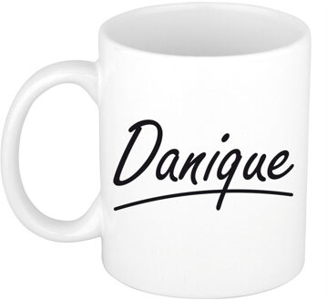 Bellatio Decorations Danique voornaam kado beker / mok sierlijke letters - gepersonaliseerde mok met naam - Naam mokken Multikleur