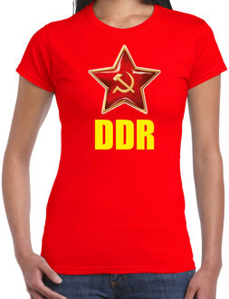 Bellatio Decorations DDR / Duitsland t-shirt rood voor dames - communistisch verkleed shirt - verkleedkleding / kostuum 2XL