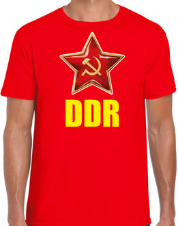 Bellatio Decorations DDR / Duitsland t-shirt rood voor heren - communistisch verkleed shirt - verkleedkleding / kostuum 2XL