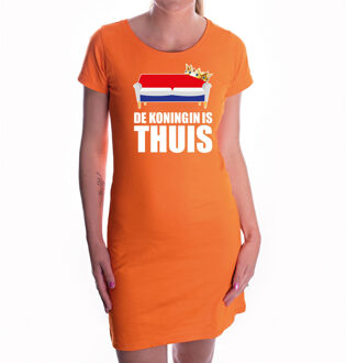 Bellatio Decorations De koningin is thuis oranje jurk voor dames - Koningsdag / Woningsdag - oranje kleding / jurkjes L