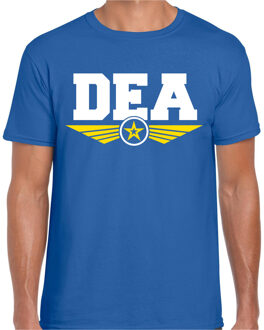 Bellatio Decorations DEA agent tekst t-shirt blauw voor heren L