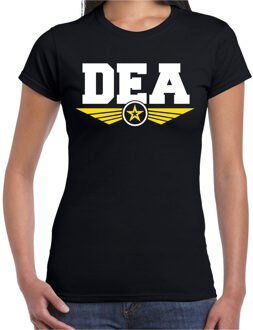 Bellatio Decorations DEA agent tekst t-shirt zwart voor dames 2XL