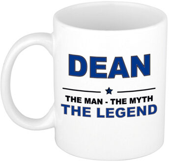 Bellatio Decorations Dean cadeau mok - man myth legend - naam koffiemok - 300 ml - collega - vaderdag Donkerblauw