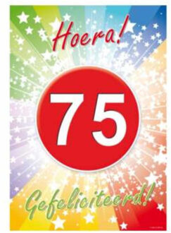 Bellatio Decorations Decoratie poster 75 jaar Multi