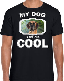 Bellatio Decorations Deense dog honden t-shirt my dog is serious cool zwart - heren - Deense dogs liefhebber cadeau shirt 2XL