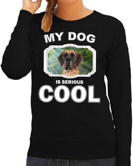 Bellatio Decorations Deense dog honden trui / sweater my dog is serious cool zwart - dames - Deense dogs liefhebber cadeau sweaters 2XL