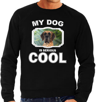 Bellatio Decorations Deense dog honden trui / sweater my dog is serious cool zwart - heren - Deense dogs liefhebber cadeau sweaters L