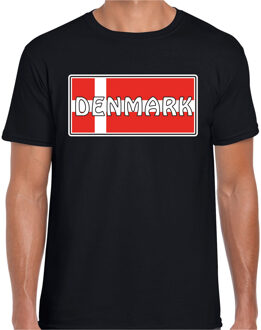 Bellatio Decorations Denemarken / Denmark landen t-shirt zwart heren