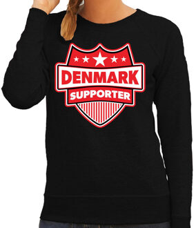 Bellatio Decorations Denemarken  / Denmark schild supporter sweater zwart voor dames 2XL