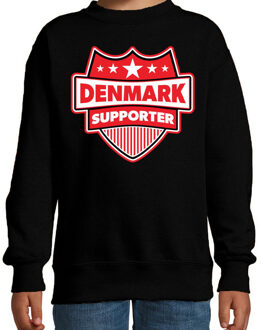 Bellatio Decorations Denemarken / Denmark schild supporter sweater zwart voor kinder