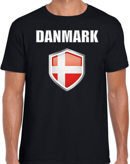 Bellatio Decorations Denemarken landen t-shirt zwart heren - Deense landen shirt / kleding - EK / WK / Olympische spelen Danmark outfit 2XL