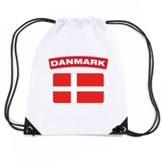 Bellatio Decorations Denemarken nylon rugzak wit met Deense vlag