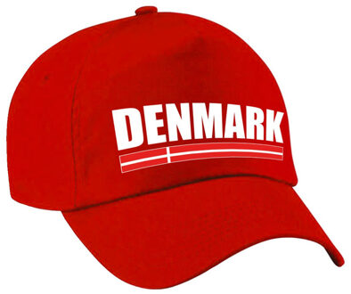 Bellatio Decorations Denmark / Denemarken landen pet rood jongens en meisjes - Verkleedhoofddeksels