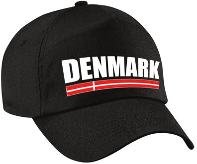 Bellatio Decorations Denmark / Denemarken landen pet zwart jongens en meisjes - Verkleedhoofddeksels