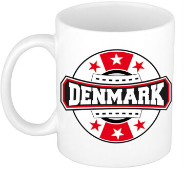 Bellatio Decorations Denmark / Denemarken logo supporters mok / beker 300 ml - feest mokken Multikleur