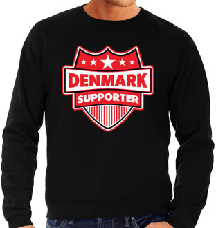 Bellatio Decorations Denmark supporter schild sweater zwart voor heren - Denemarken landen sweater / kleding - EK / WK / Olympische spelen outfit 2XL