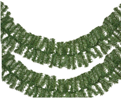 Bellatio Decorations dennenslinger - 2x - groen - 270 x 9,5 cm - PVC - dennen guirlande